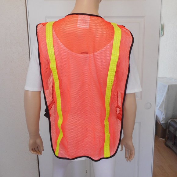 Set of 3 Safety Vests Orange Mesh - Picture 6 of 9